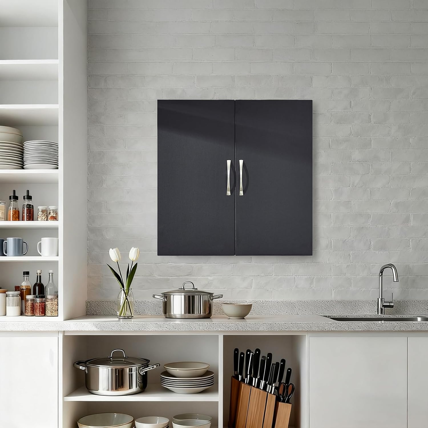 Over Toilet Storage Cabinet with Adjustable Shelf and Doors, Wall Mounted Medicine Cabinet for Small Spaces, Laundry Storage Cabinet