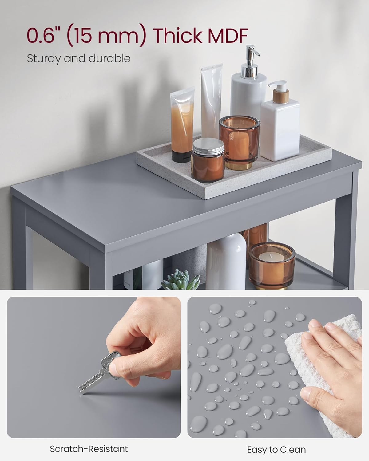 Freestanding Storage Unit with Double Shutter Doors and Adjustable Shelf