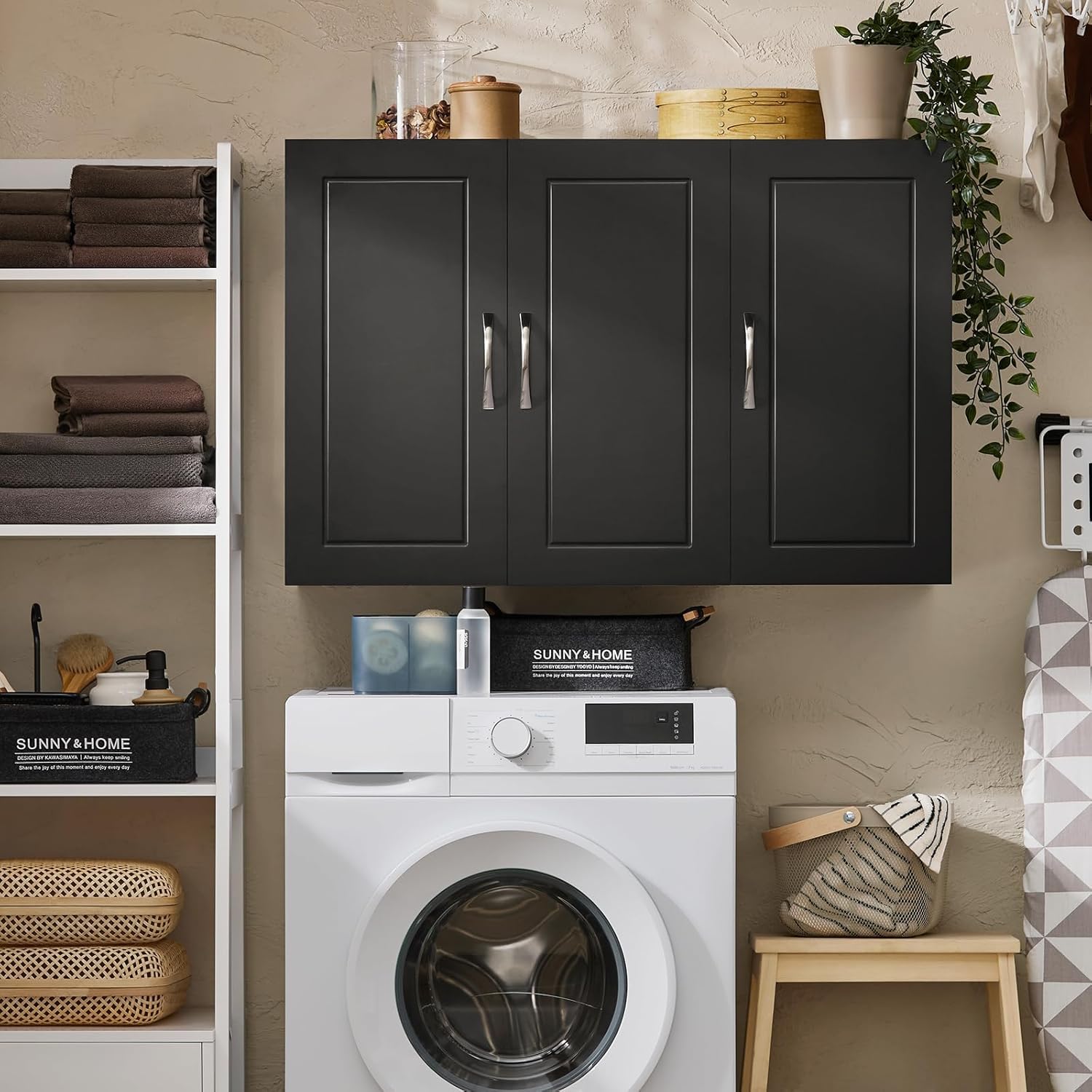 Bathroom Kitchen Wall Cabinet, Garage or Laundry Room Storage Medicine Cabinet, Linen Tower Bath Cabine with Shelf