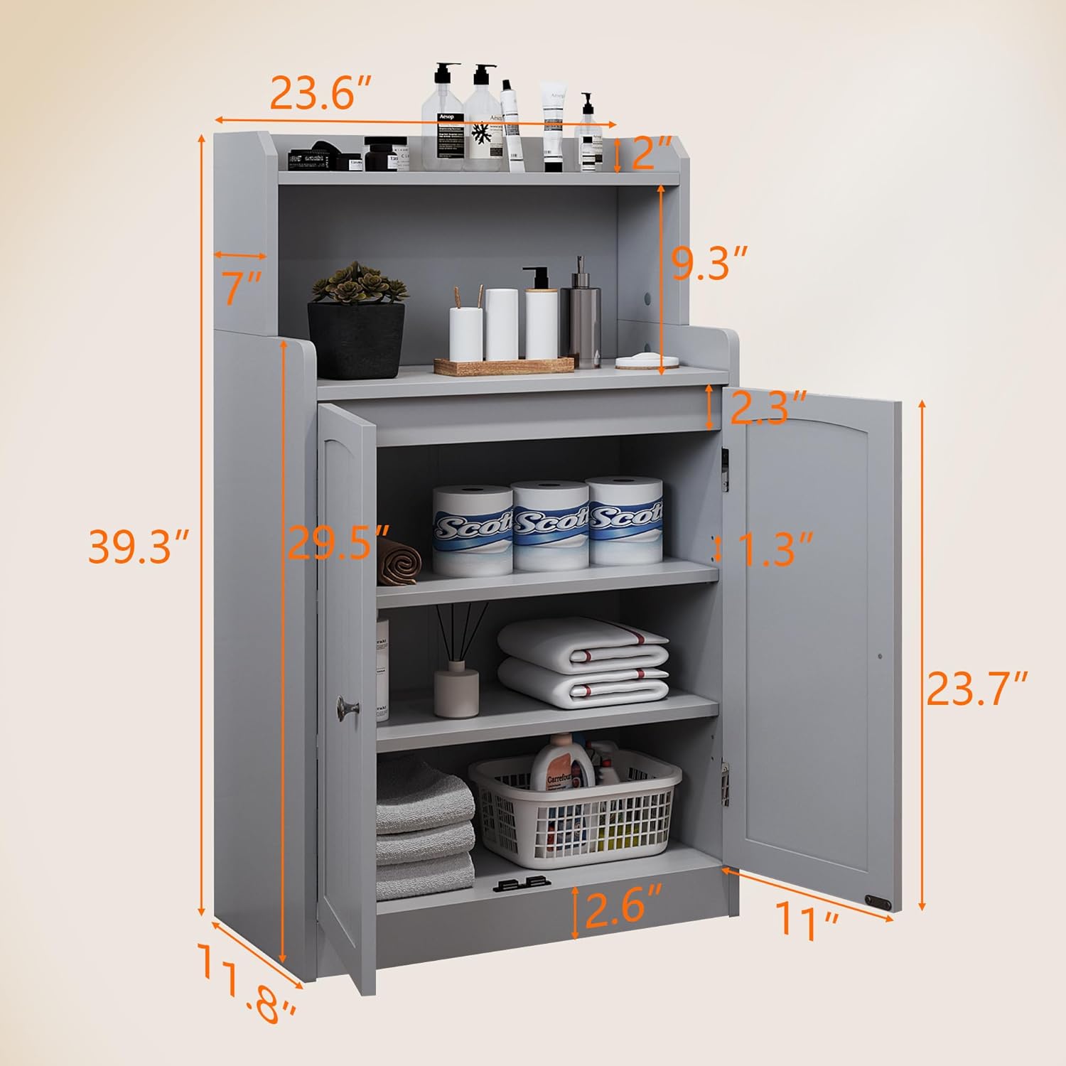 40-inch Bathroom Cabinet —— Household Independent Cabinet, Suitable for Bathroom Storage, Easy to Assemble and can be Freely Matched