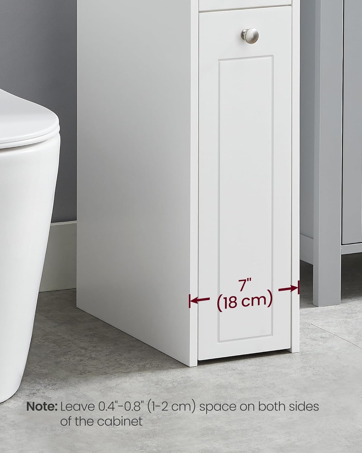 Slim Storage Cabinet, Narrow Storage Organizer with Slide Out Drawers, Freestanding Toilet Paper Holder, Small Space Skinny Cabinet for Bathroom Kitchen Corner, Cloud White