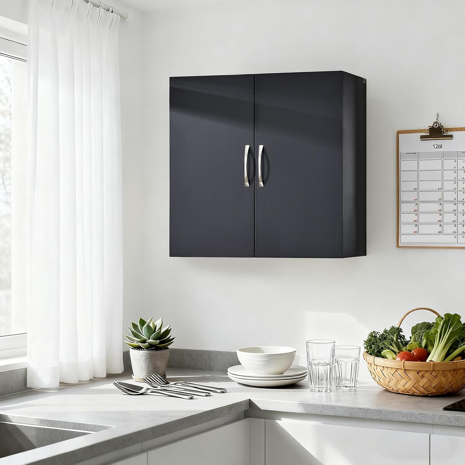 Over Toilet Storage Cabinet with Adjustable Shelf and Doors, Wall Mounted Medicine Cabinet for Small Spaces, Laundry Storage Cabinet