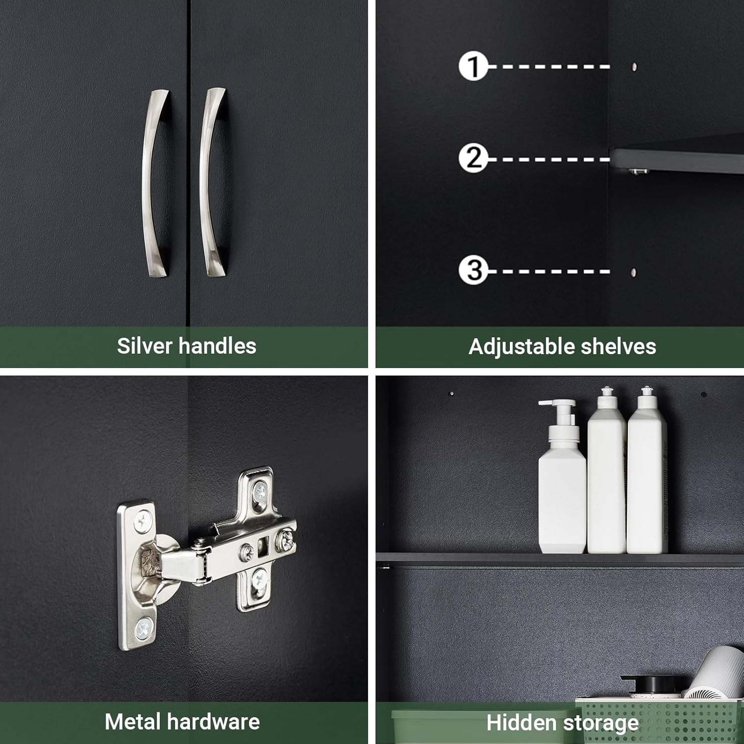 Over Toilet Storage Cabinet with Adjustable Shelf and Doors, Wall Mounted Medicine Cabinet for Small Spaces, Laundry Storage Cabinet