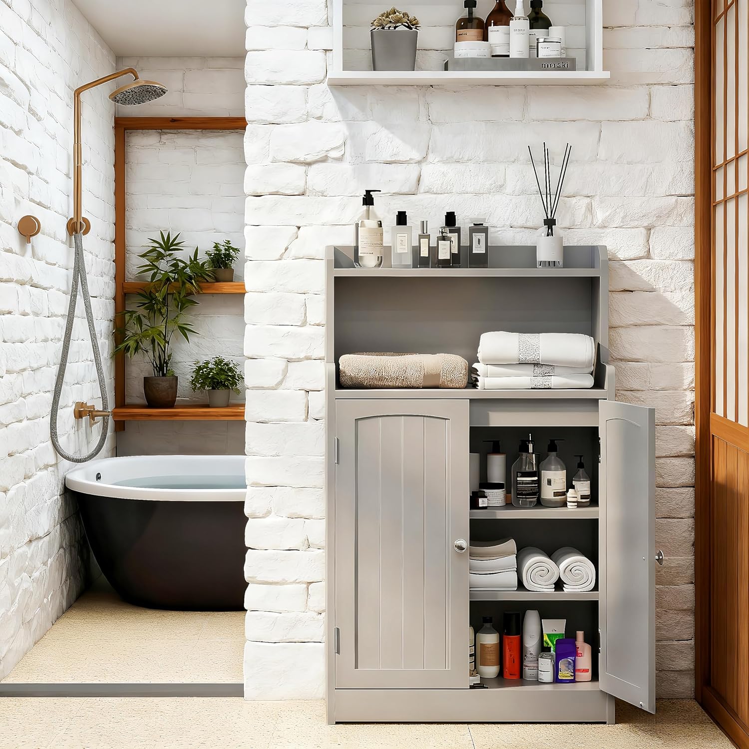 40-inch Bathroom Cabinet —— Household Independent Cabinet, Suitable for Bathroom Storage, Easy to Assemble and can be Freely Matched