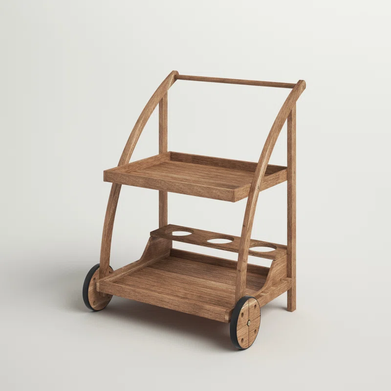 Glyndon Solid Wood Bar Cart