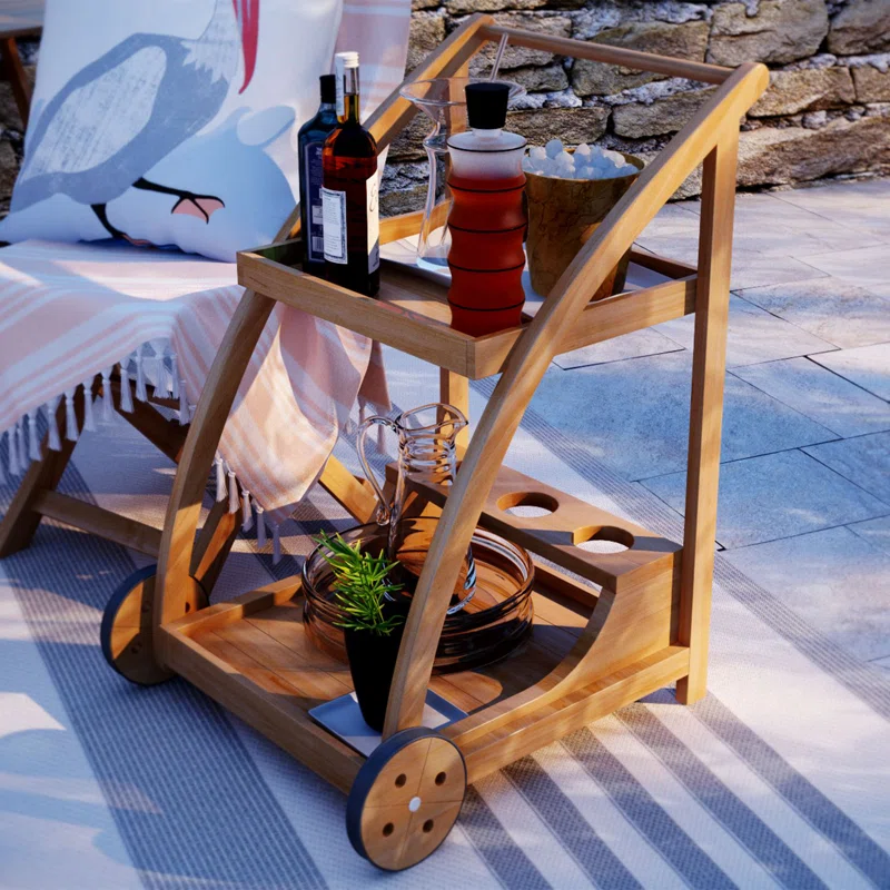 Glyndon Solid Wood Bar Cart