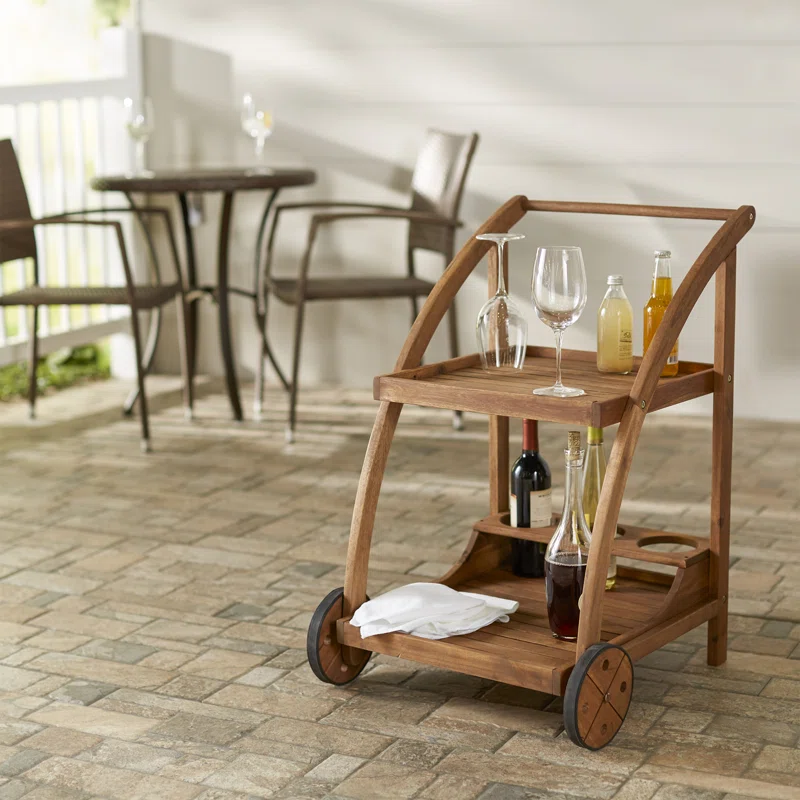 Glyndon Solid Wood Bar Cart
