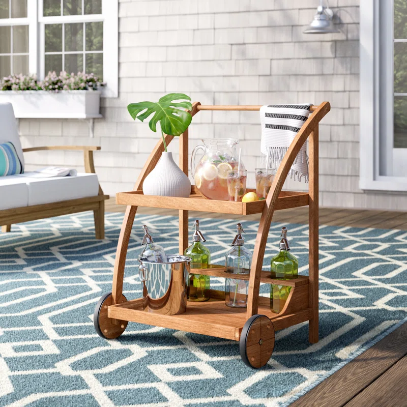 Glyndon Solid Wood Bar Cart