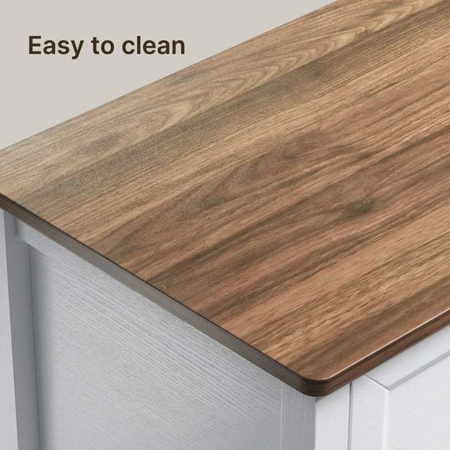 Lofka 6 Drawer Dresser for Bedroom, Chests of Drawers for Living Room, White+Rustic Brown