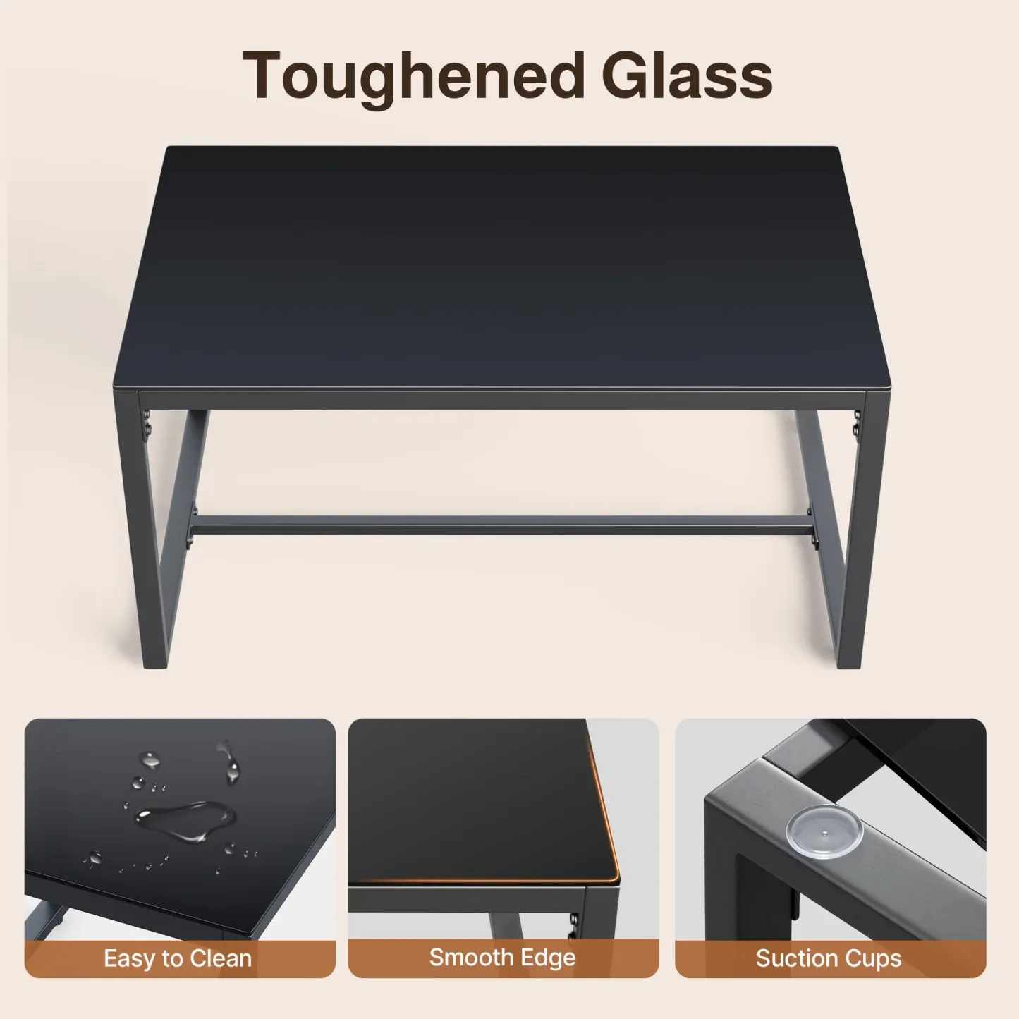 Lofka 4 Pieces Patio Comversation Set with Outdoor Rocking Chairs, Rattan Loveseat, Glass Bistro Coffee Table