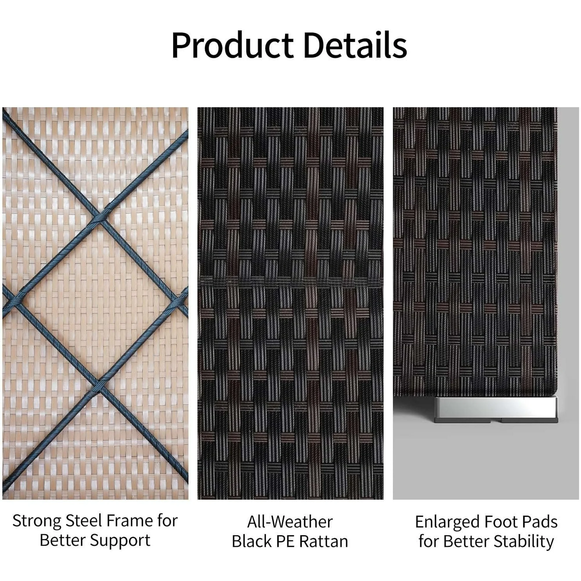 Lofka 5 Piece Outdoor Sectional Furniture Chair Set with Cushions and Tea Table