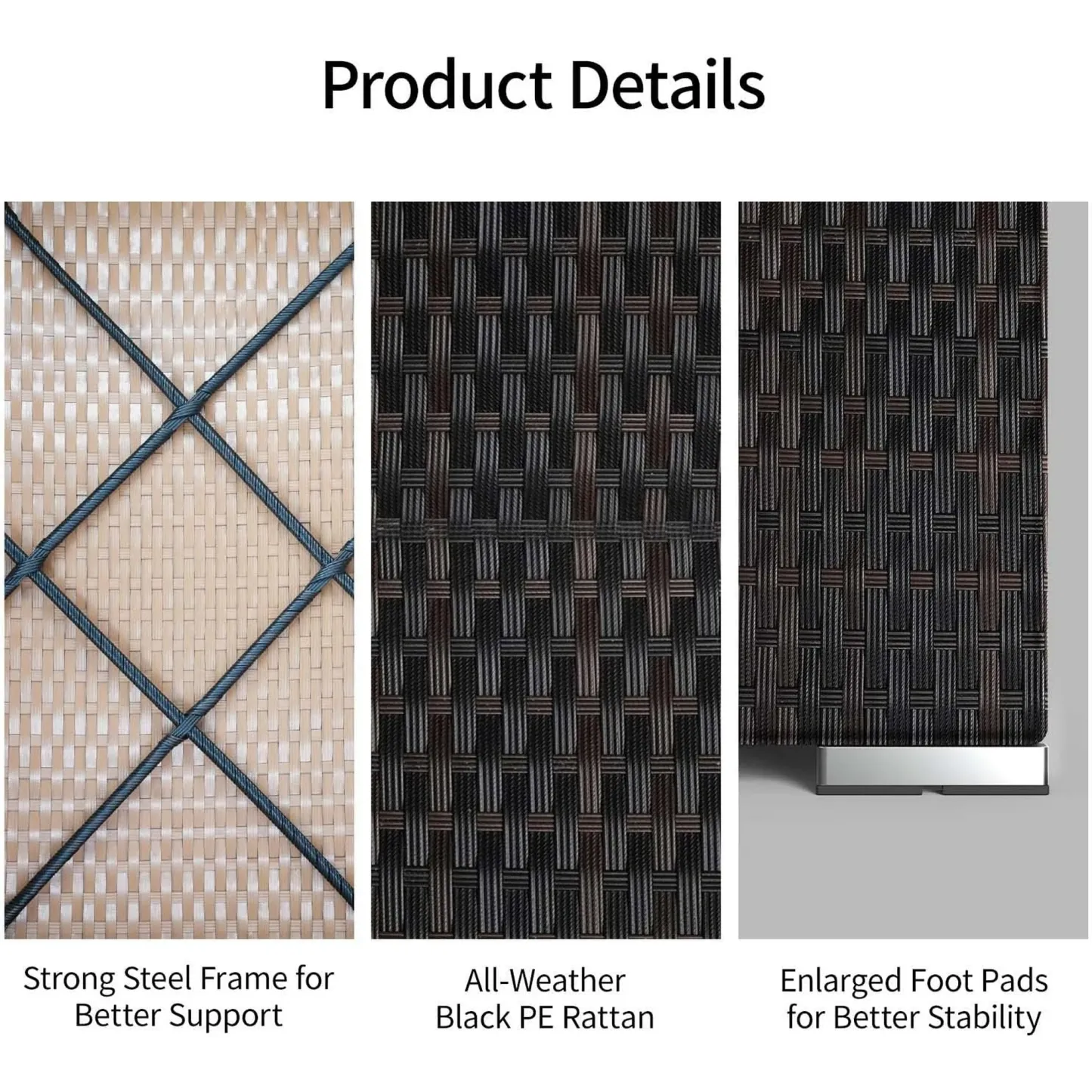 Lofka 5 Piece Outdoor Sectional Furniture Chair Set with Cushions and Tea Table