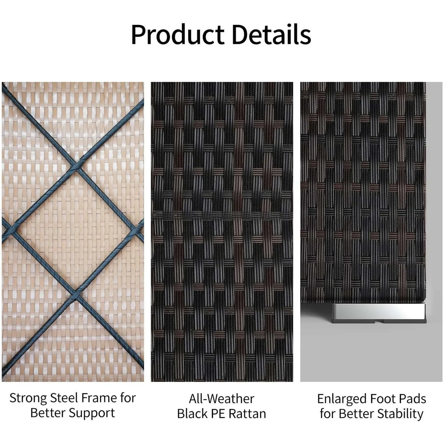 Lofka 5 Piece Outdoor Sectional Furniture Chair Set with Cushions and Tea Table