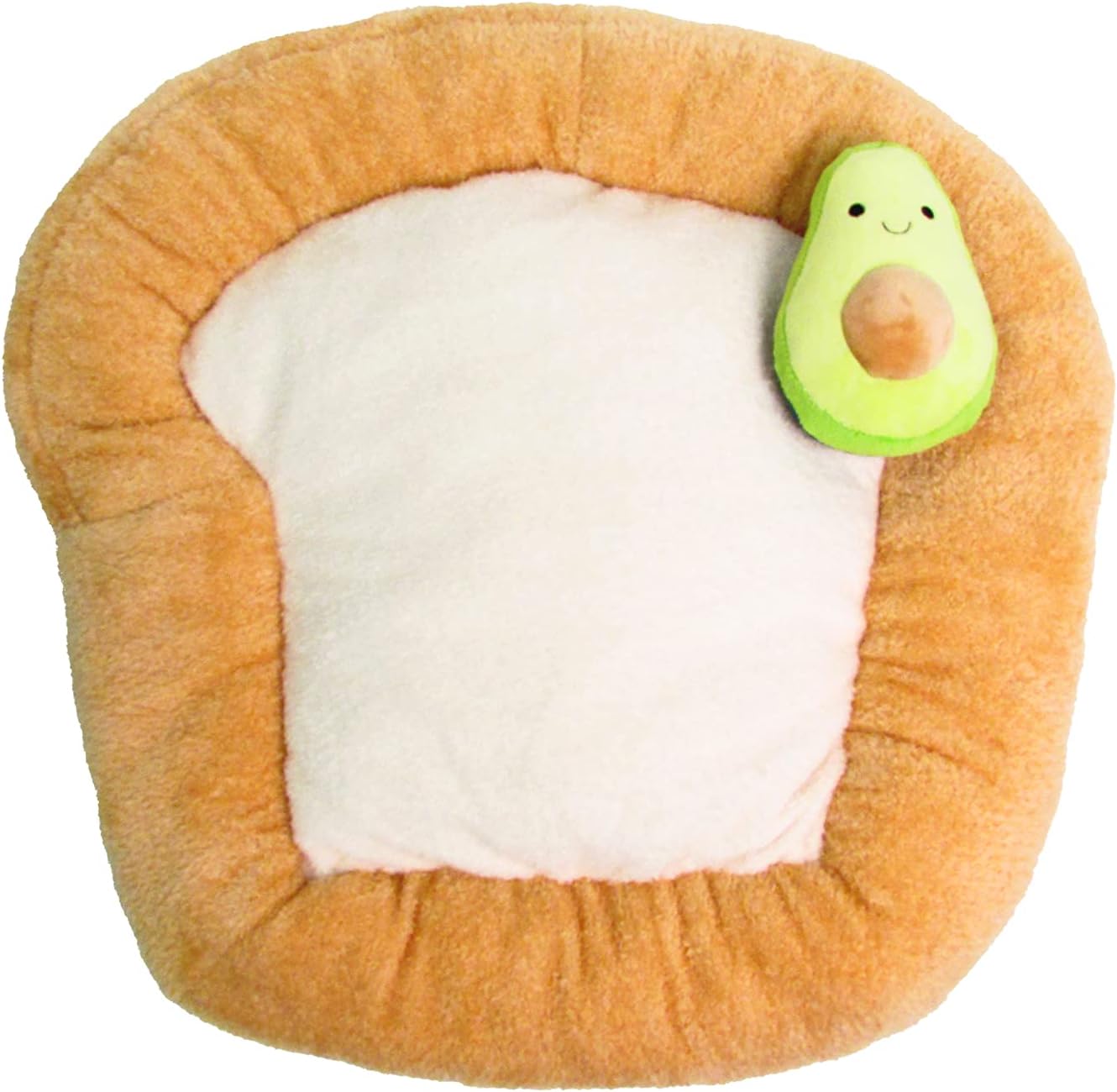 Soft Plush Small Cute and Cozy Food Dog Cat Bed, Washer and Dryer Friendly (Avocado Toast)
