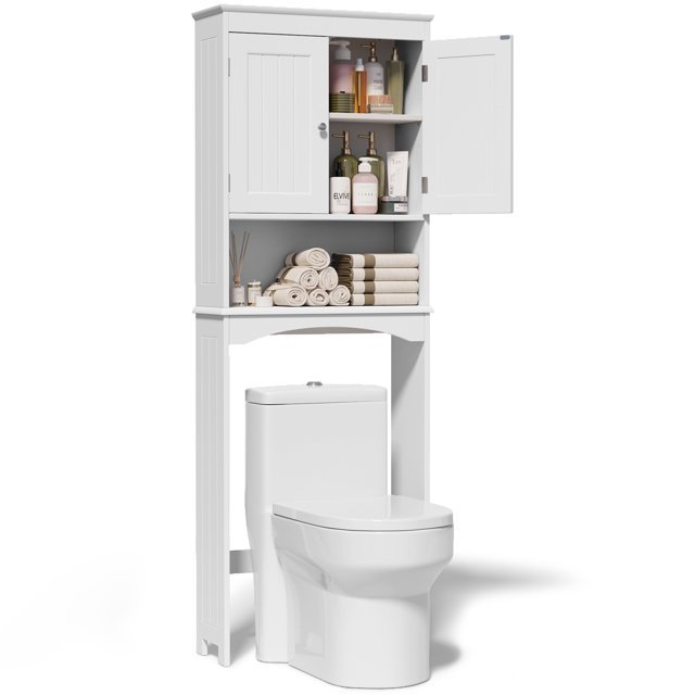 Over the Toilet Storage Cabinet, Lofka Bathroom Cabinet with Open Shlef &Doors