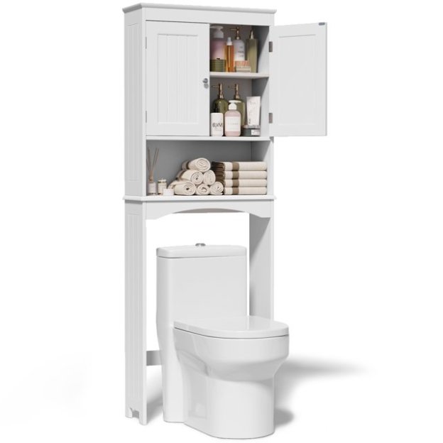 Over the Toilet Storage Cabinet, Lofka Bathroom Cabinet with Open Shlef &Doors