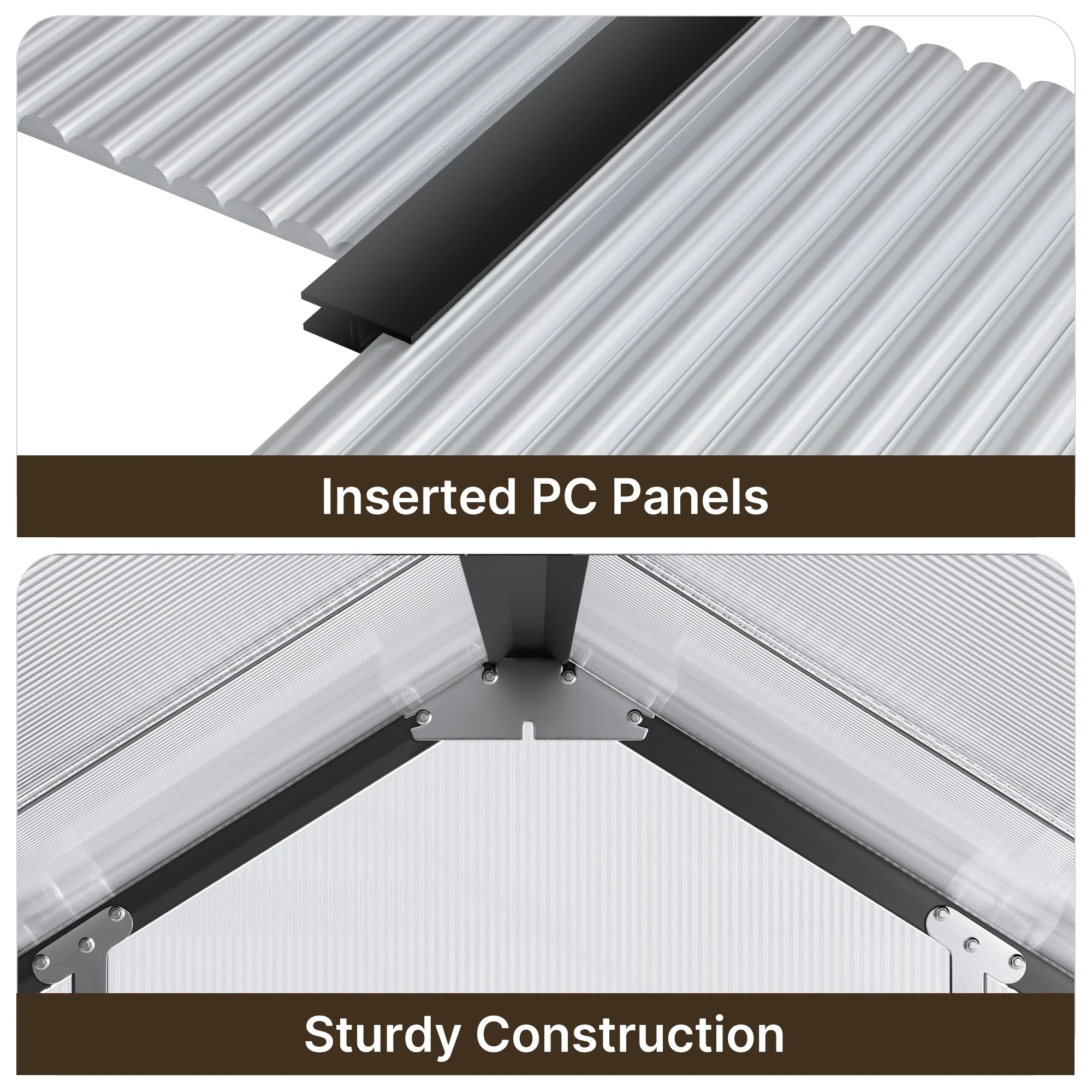 Lofka 6×4ft Walk-in Greenhouse with Sliding Door and Polycarbonate Panels for Outdoors