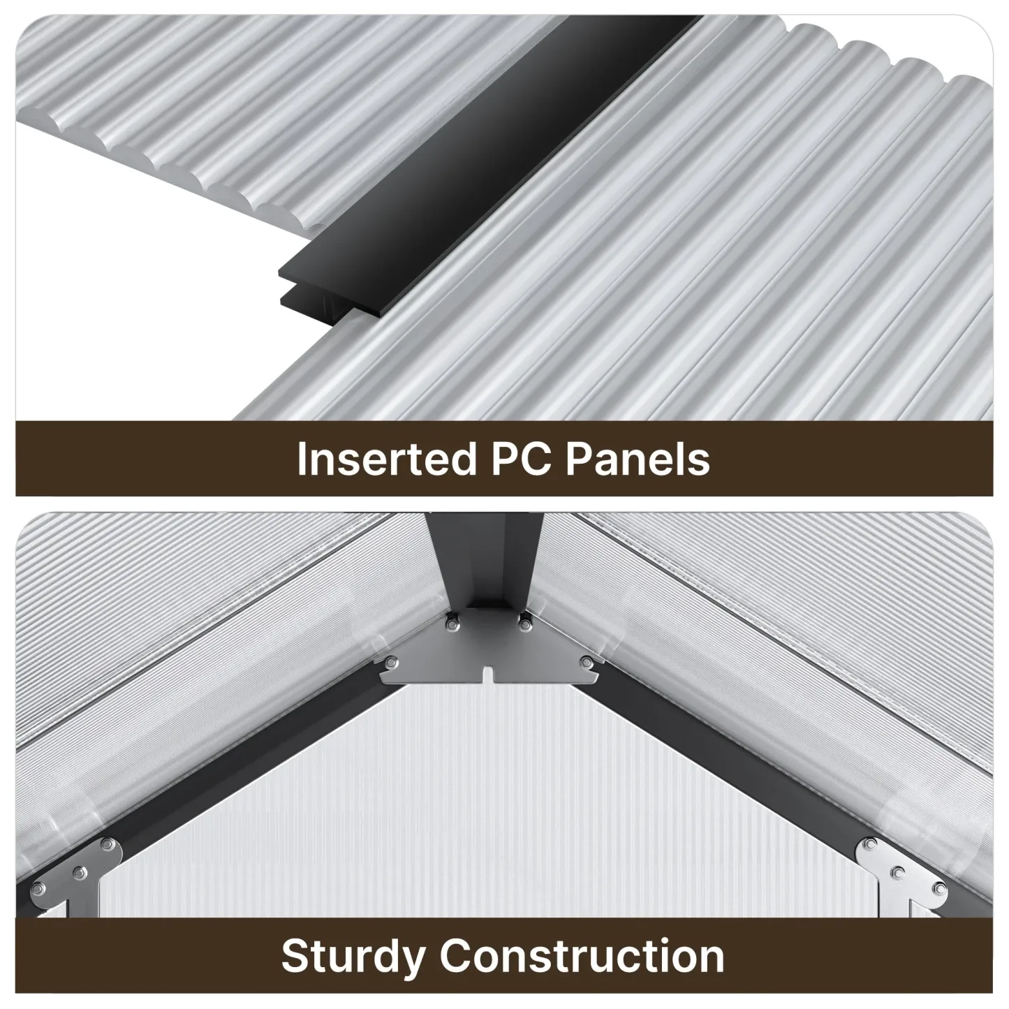 Lofka 6×4ft Walk-in Greenhouse with Sliding Door and Polycarbonate Panels for Outdoors