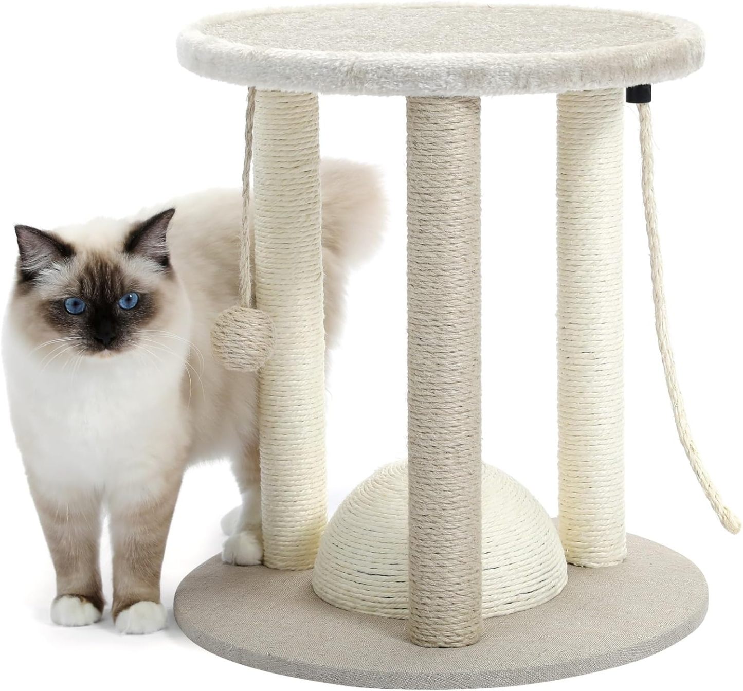 Cat Scratching Post,3 Cat Scratcher Posts with Soft Carpet Covered Perch,4 in 1 Kitten Toy,17" Small Cute Cat Tree Cat Tower