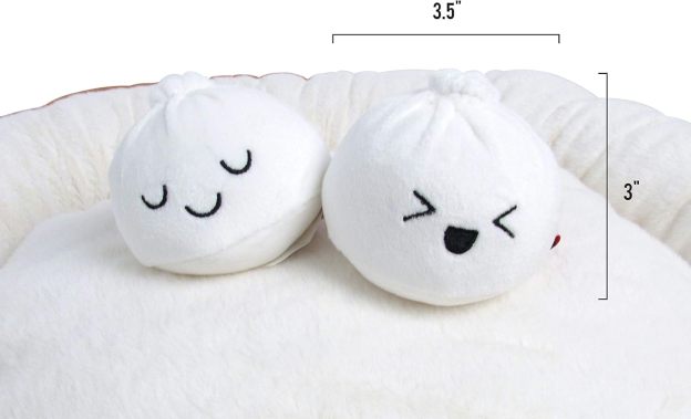Soft Plush Small Cute and Cozy Food Dog Cat Bed, Washer and Dryer Friendly (Dim Sum)