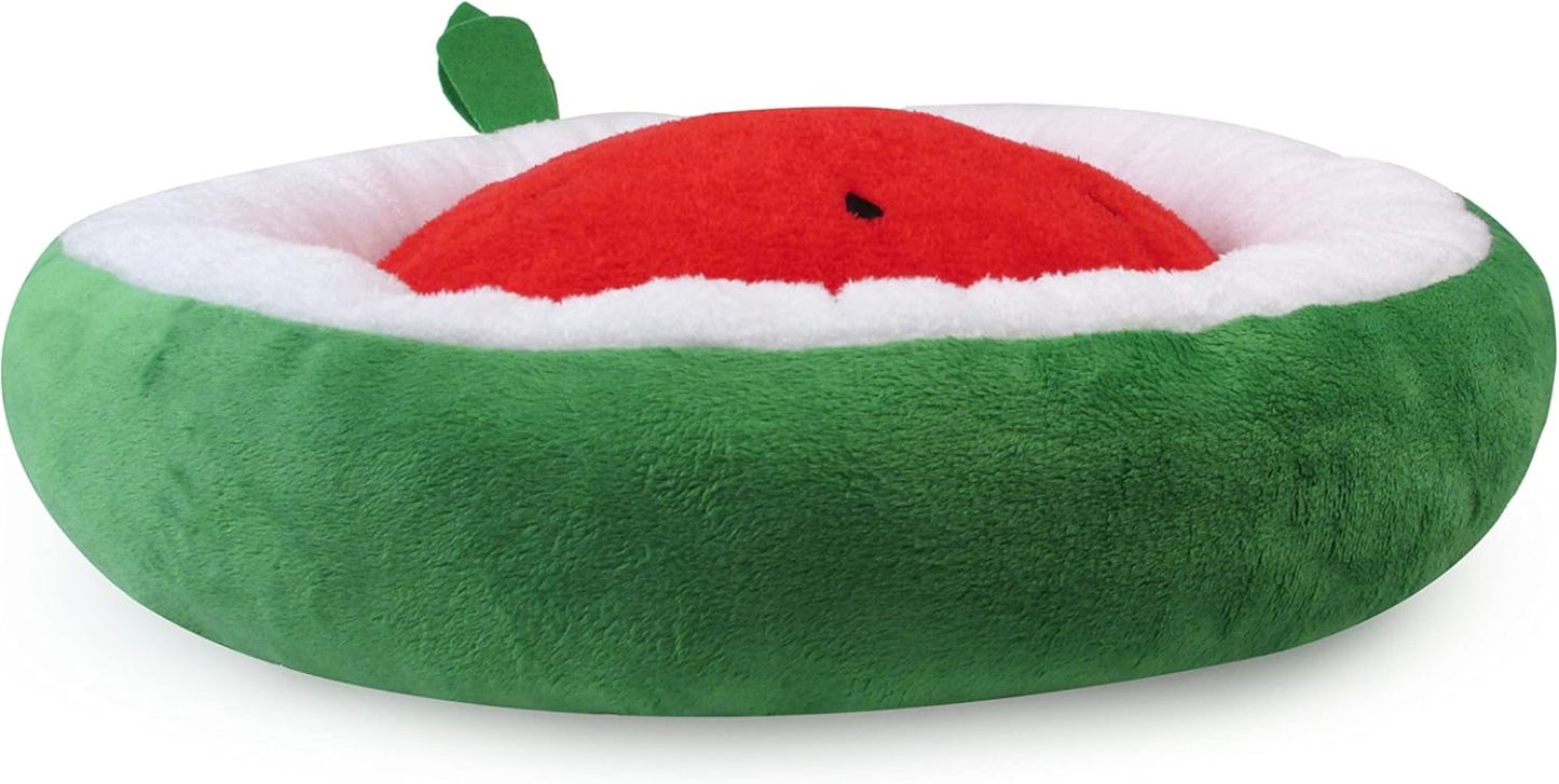 Soft Plush Small Cute and Cozy Watermelon Dog Cat Bed, Washer and Dryer Friendly (Watermelon)