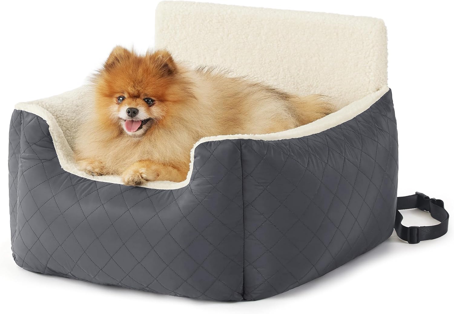 Small Dog Car Seat - Waterproof Car Seats for Small Dogs Pet Seat with Clip-On Leash for Travel Carrier Booster Bed, Dark Grey