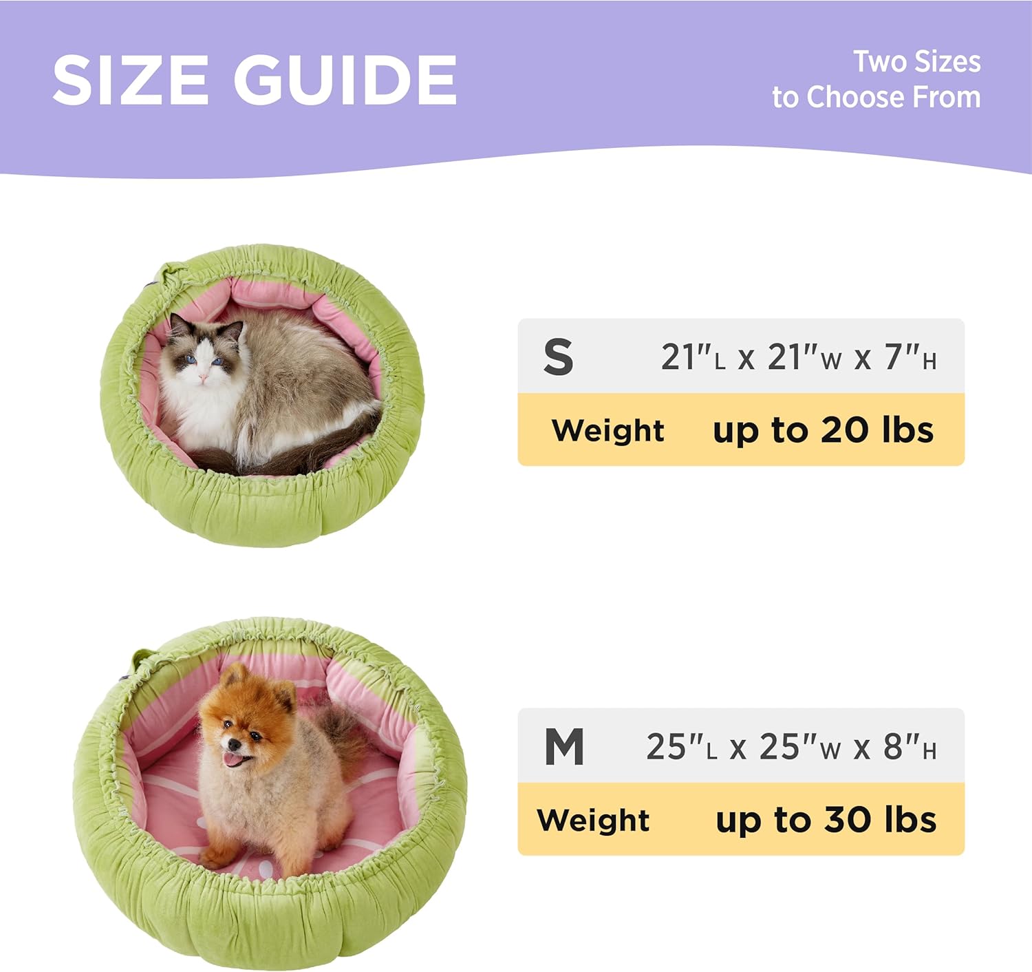 Cat Beds for Indoor Cats - Washable Cute Cat Beds with Versatile Dual-Use Design, Reversible Donut Pet Bed for Puppy and Kitten, 21x21x7 Inches
