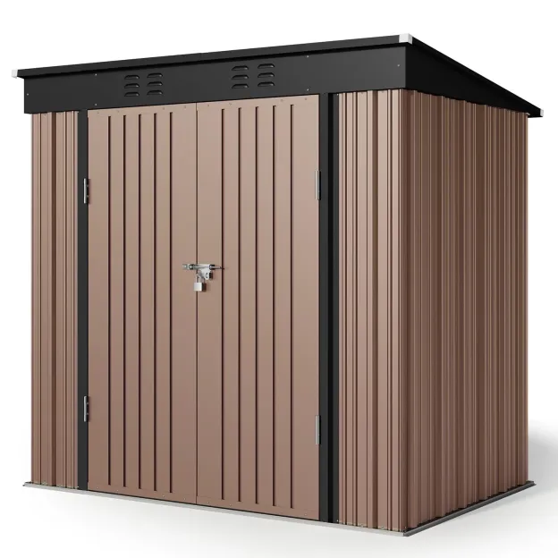 Lofka 6 x 4ft Metal Storage Shed, Garden Shed with Double Lockable Doors, Waterproof Shed & Outdoor Storage