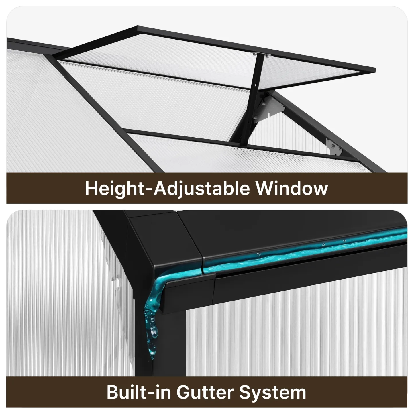 Lofka 6×4ft Walk-in Greenhouse with Sliding Door and Polycarbonate Panels for Outdoors