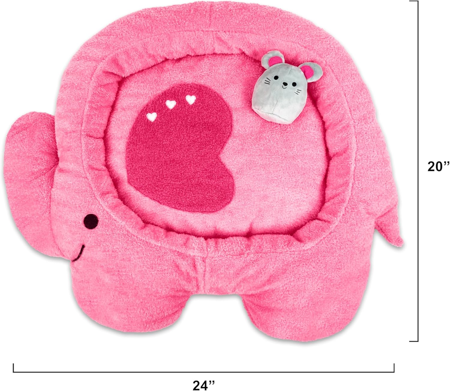 Soft Plush Small Cute and Cozy Nature Dog Cat Bed, Washer and Dryer Friendly (Elephant)