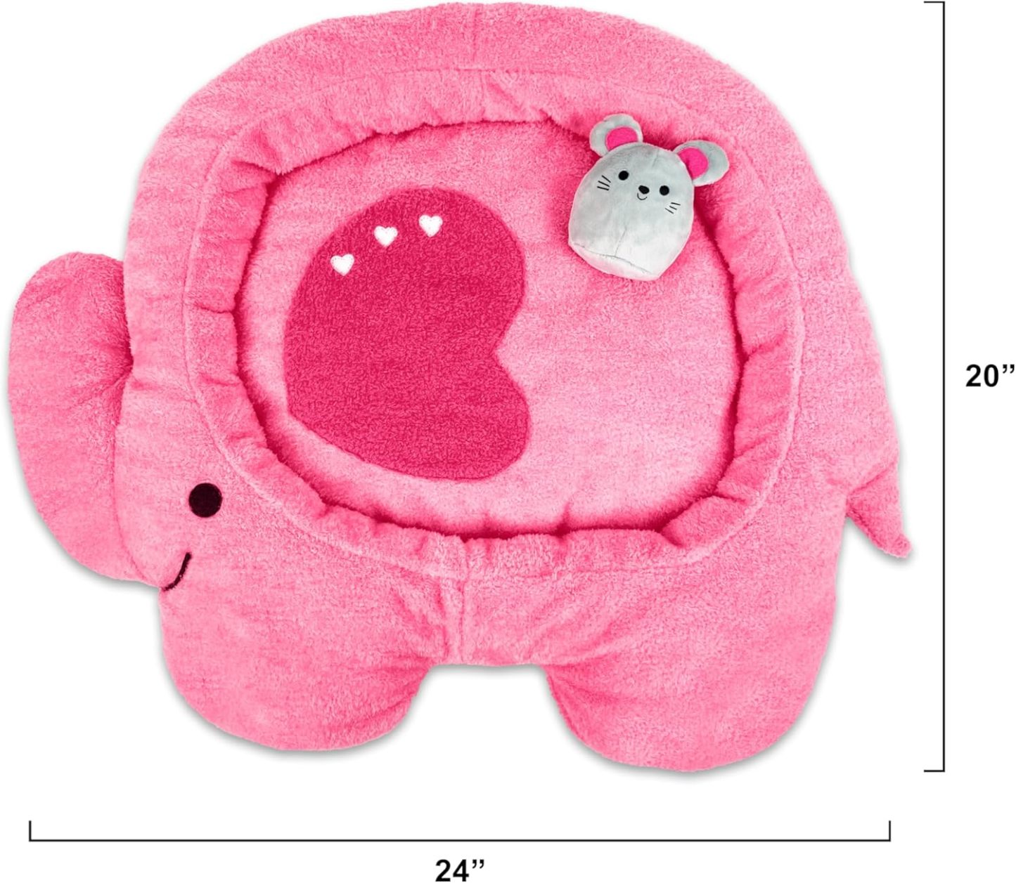 Soft Plush Small Cute and Cozy Nature Dog Cat Bed, Washer and Dryer Friendly (Elephant)