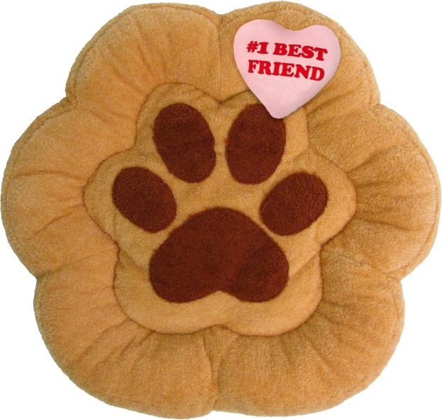 Soft Plush Small Cute and Cozy Nature Dog Cat Bed, Washer and Dryer Friendly (Paw)