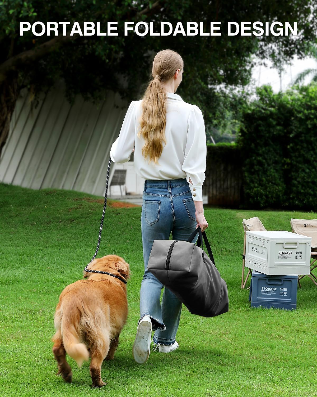 30 Inch Collapsible Travel Dog Crate for Medium Large Dogs, Portable Dog Crate 4-Door Foldable Soft Kennel with Chew-Proof Mesh Windows