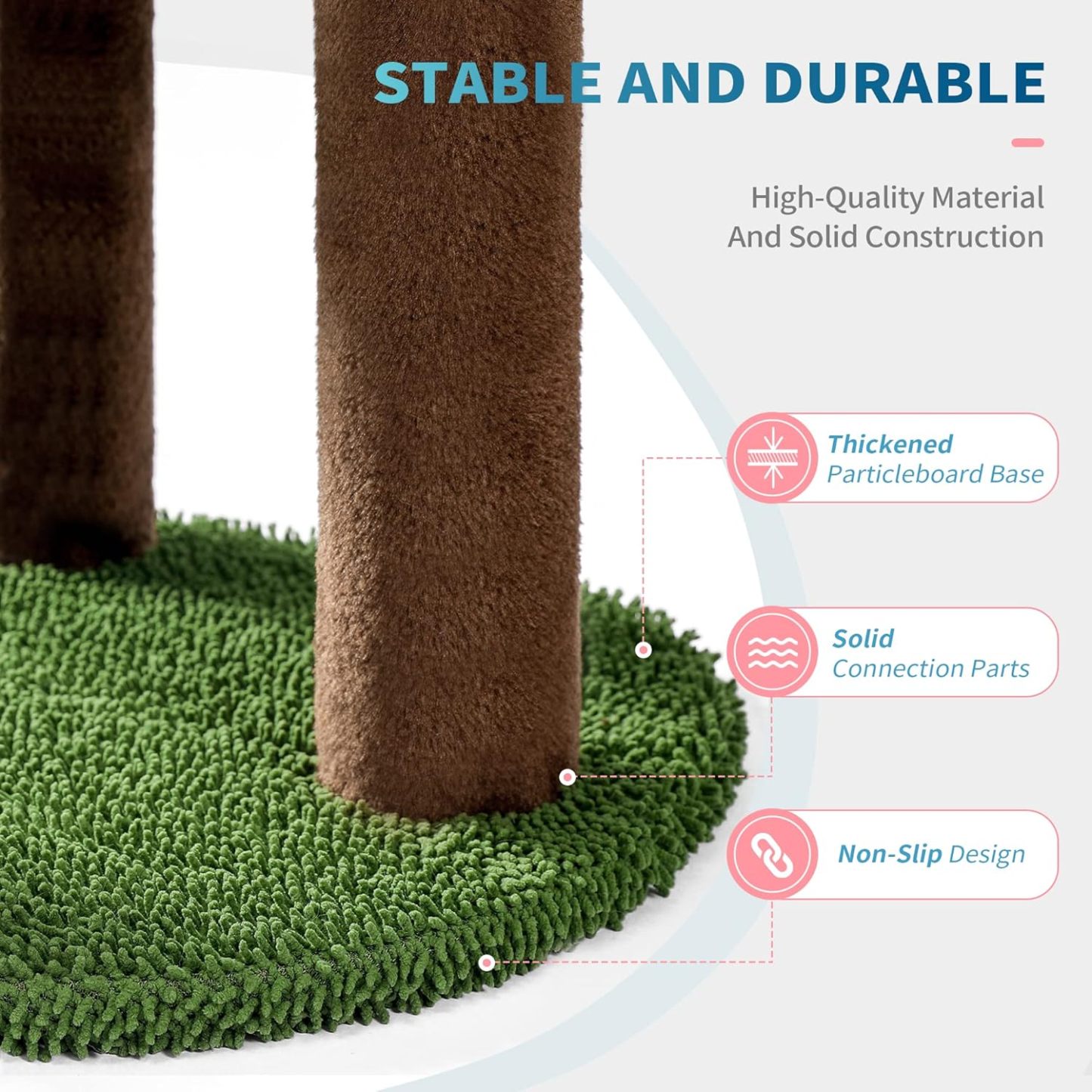 Cactus Cat Tree, Green Cat Tower with Plush Perch for Small Indoor Kittens, Cat Scratcher with 2 Levels Platform for Kitty