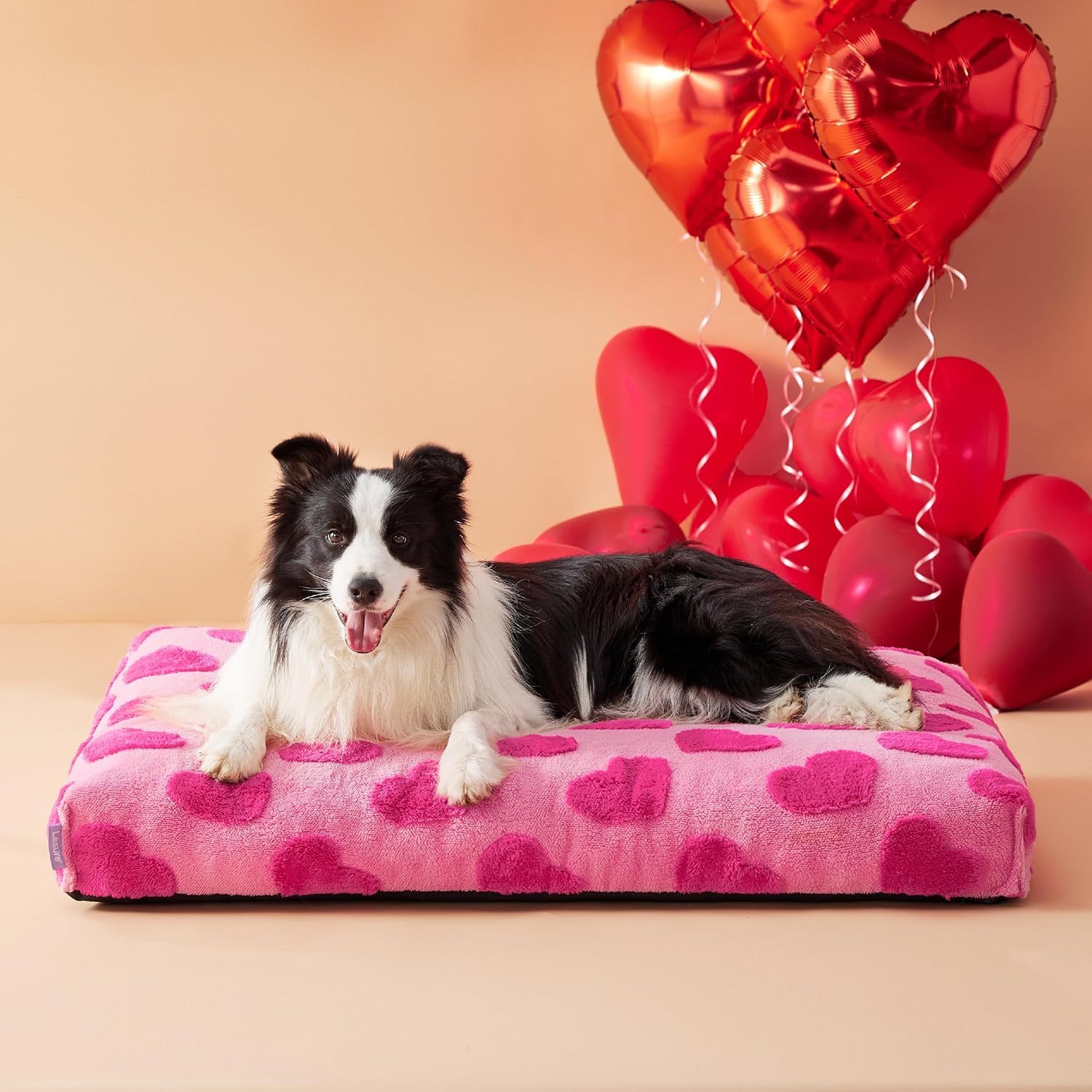 Large Dog Beds-Thick Shredded Chopped Foam Pet Bed, Dog Bed Indoor with Removable Cover, Cute Modern Fuzzy Plush & Anti Slip Bottom(36'x27', Pink)