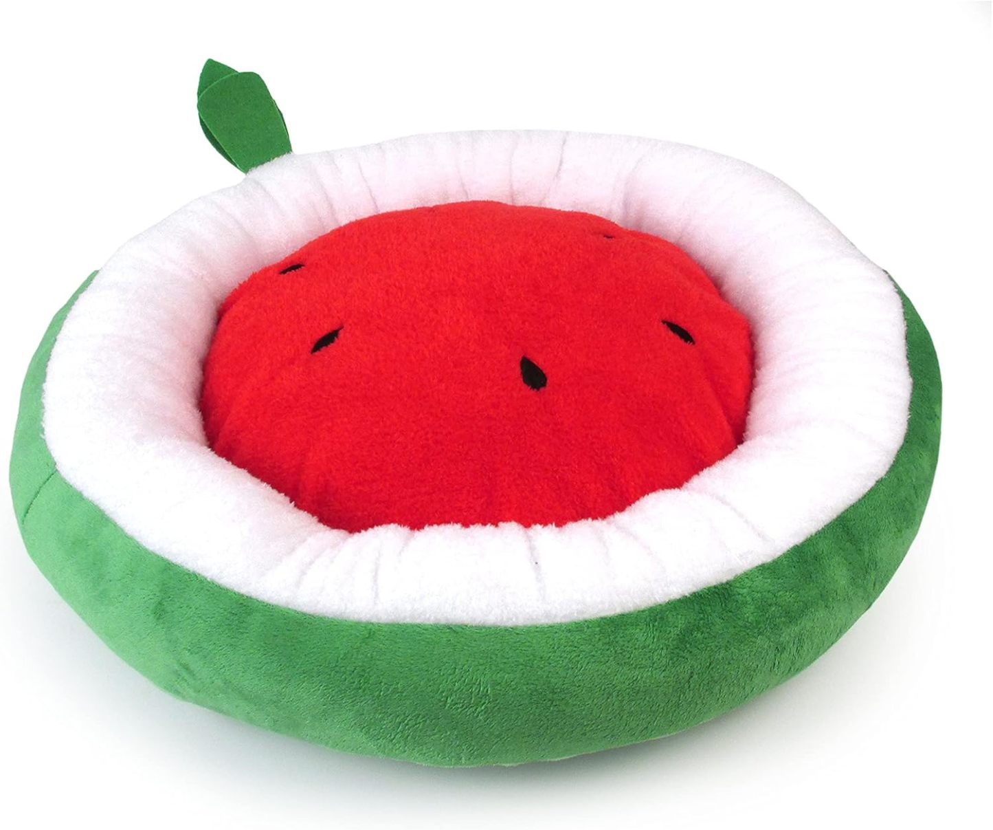Soft Plush Small Cute and Cozy Watermelon Dog Cat Bed, Washer and Dryer Friendly (Watermelon)