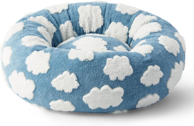 Cat Beds for Indoor Cats - Round Cat Bed Donut Small Dog Bed Calming Pet Beds, Cute Modern Beds