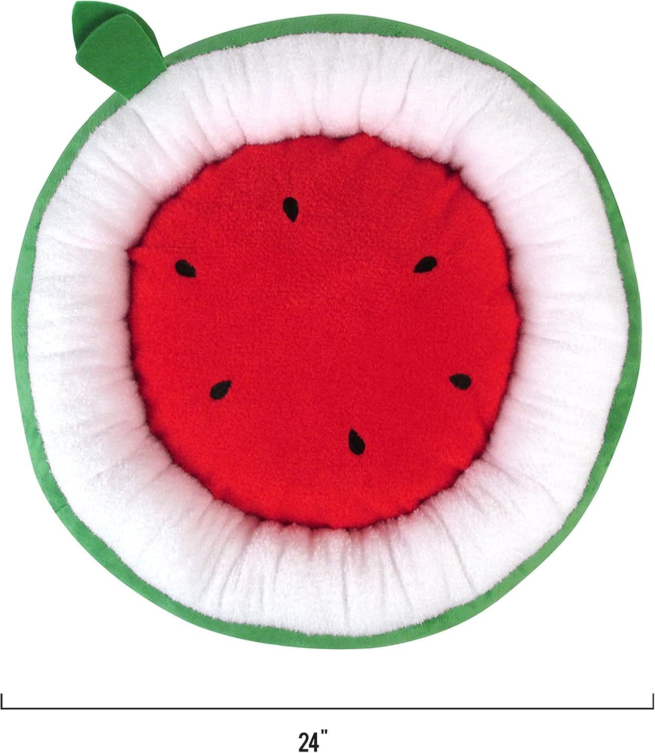 Soft Plush Small Cute and Cozy Watermelon Dog Cat Bed, Washer and Dryer Friendly (Watermelon)