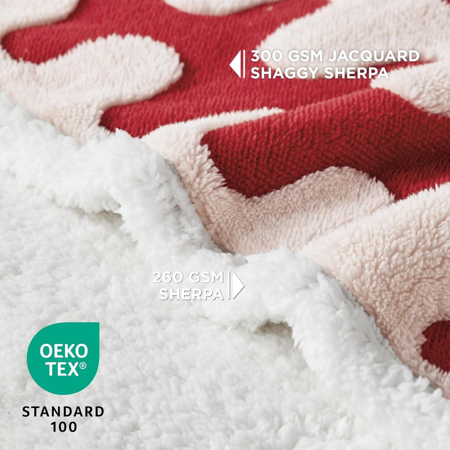 Waterproof Dog Blanket for Medium Dogs - Washable Double Sided Dog Blankets with Warm Jacquard Shag and Soft Sherpa Fleece