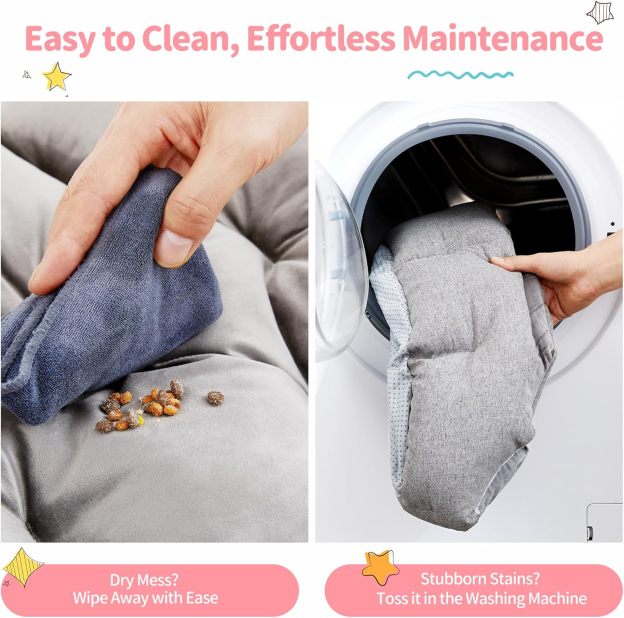 Cat Beds for Indoor Cats - Dog Beds for Small Dogs, Round Pet Bed for Puppy and Kitten, Washable Dog Bed with Anti-Slip Bottom, 22.44"L x 20.47"W x 6.3"Th