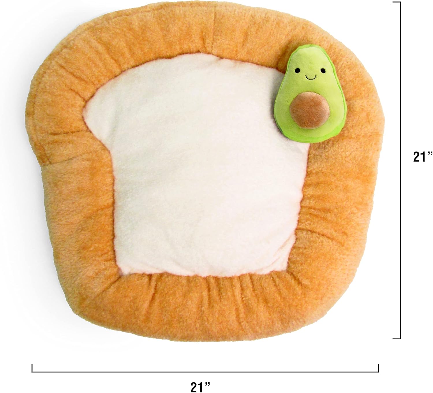 Soft Plush Small Cute and Cozy Food Dog Cat Bed, Washer and Dryer Friendly (Avocado Toast)