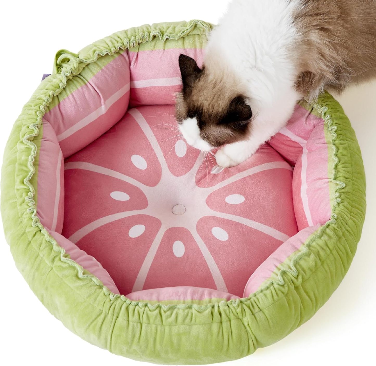 Cat Beds for Indoor Cats - Washable Cute Cat Beds with Versatile Dual-Use Design, Reversible Donut Pet Bed for Puppy and Kitten, 21x21x7 Inches