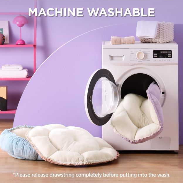 Cat Beds for Indoor Cats - Washable Cute Cat Beds with Versatile Dual-Use Design, Reversible Donut Pet Bed for Puppy and Kitten, 21x21x7 Inches