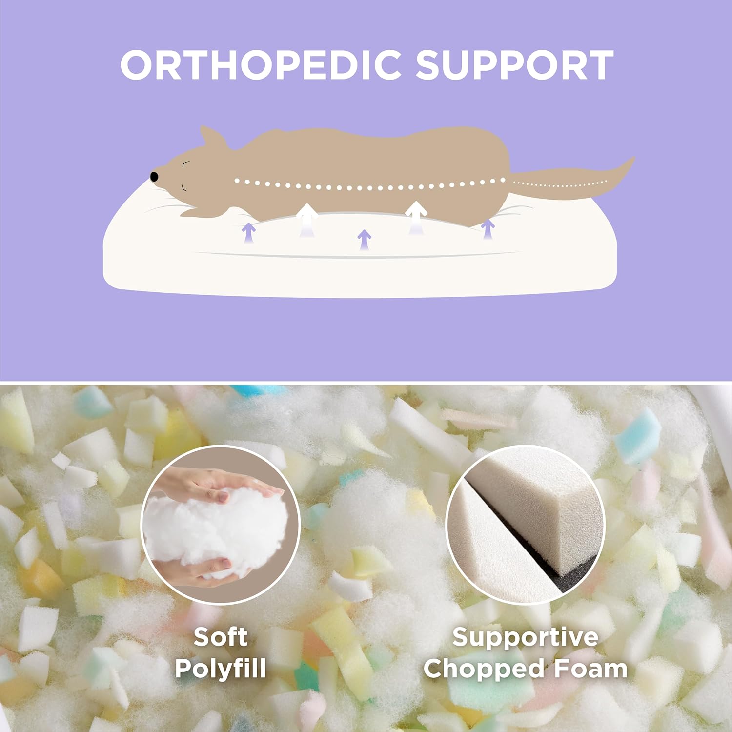 Large Dog Beds-Thick Shredded Chopped Foam Pet Bed, Dog Bed Indoor with Removable Cover, Cute Modern Fuzzy Plush & Anti Slip Bottom(36'x27', Pink)