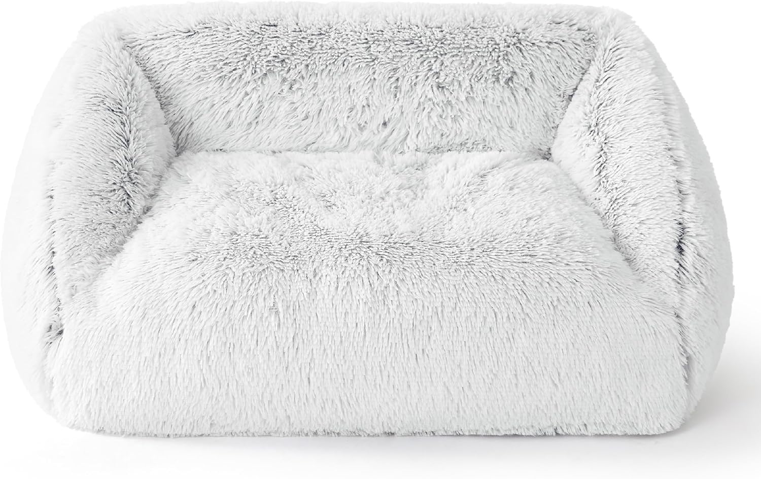 Cute Cat Couch Bed - Furry Indoor Cat Sofa Large, Washable Calming Small Dog Beds for Puppy with Fashion Design, 26x21x9inches, Gery
