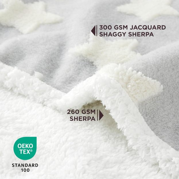 Waterproof Dog Blanket for Large Dogs - Washable Double Sided Dog Blankets with Warm Jacquard Shag and Soft Sherpa Fleece