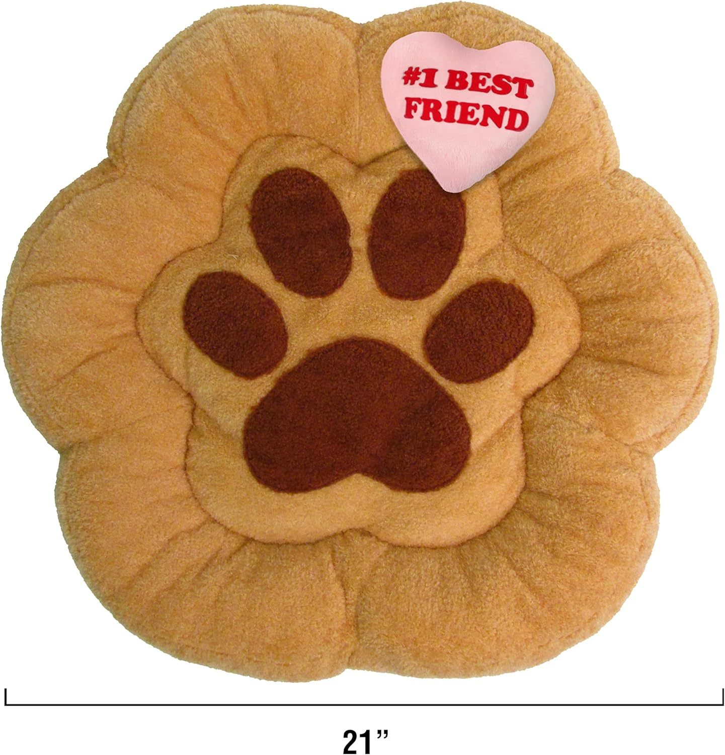 Soft Plush Small Cute and Cozy Nature Dog Cat Bed, Washer and Dryer Friendly (Paw)