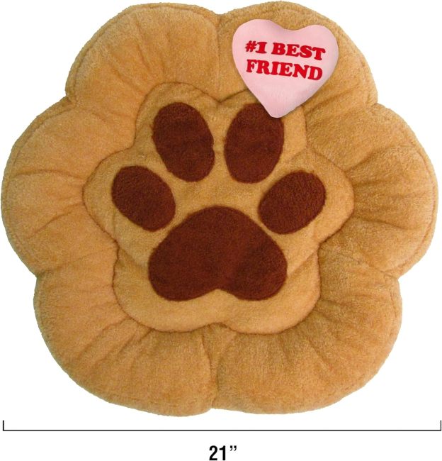 Soft Plush Small Cute and Cozy Nature Dog Cat Bed, Washer and Dryer Friendly (Paw)