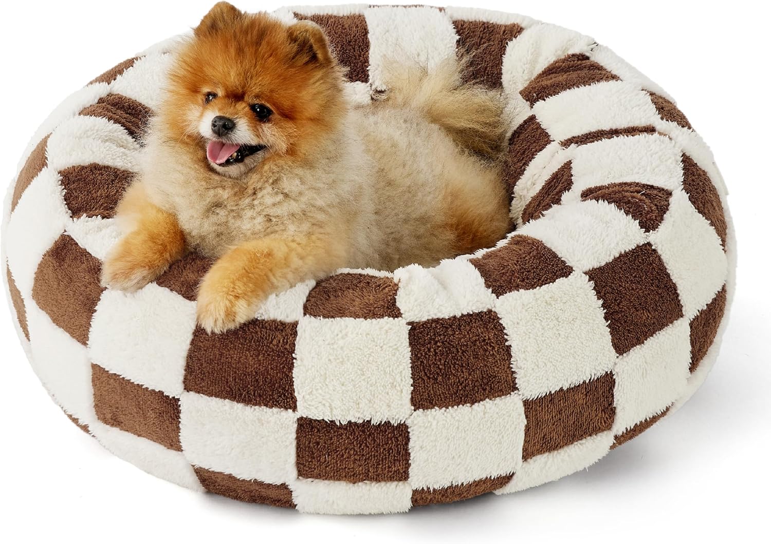 Donut Small Dog Bed - Round Cat Beds for Indoor Cats Anti-Anxiety Calming Pet Beds