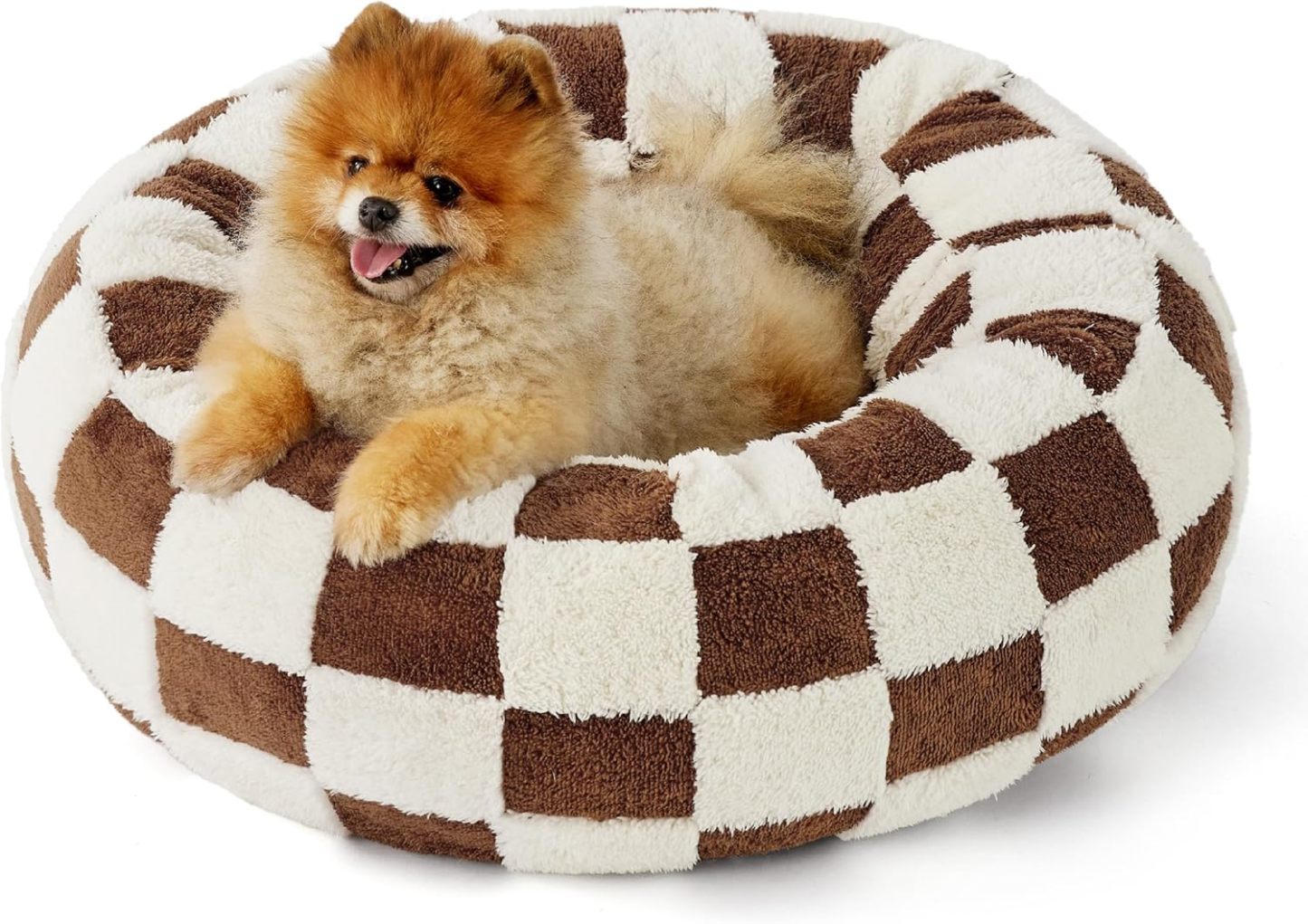 Donut Small Dog Bed - Round Cat Beds for Indoor Cats Anti-Anxiety Calming Pet Beds